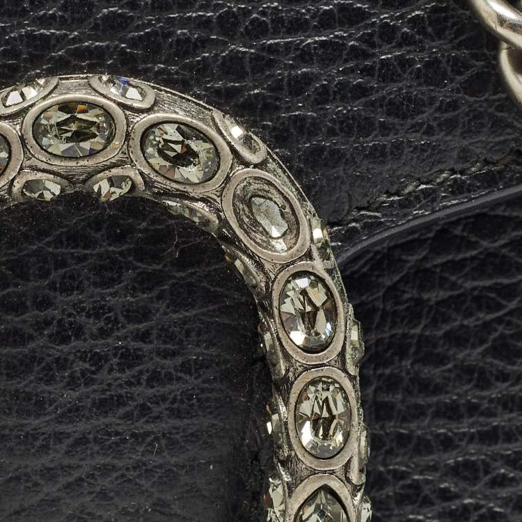 Pre Owned Gucci Black Leather Dionysus Wallet On Chain