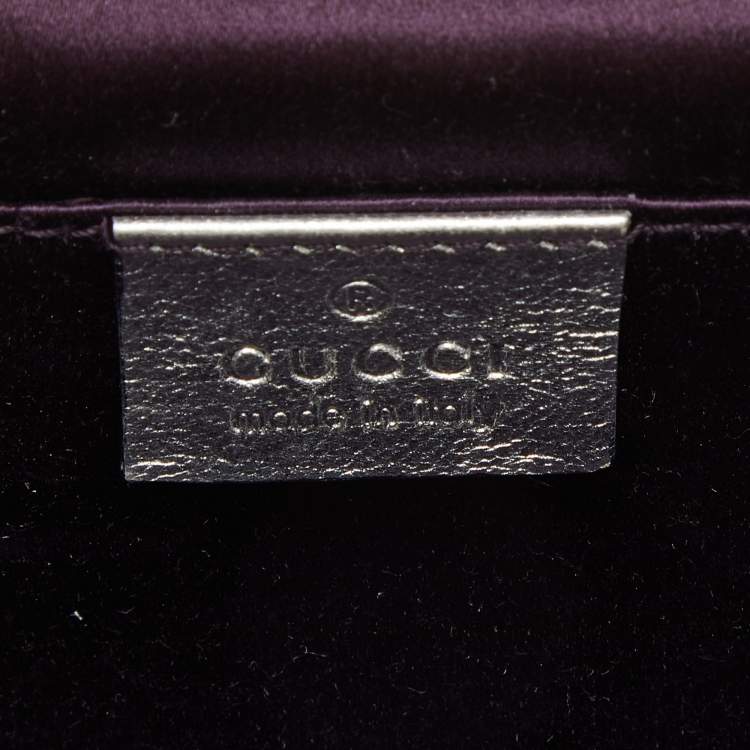 Pre Owned  Gucci Silver Python Crystal Dragon Chain Clutch