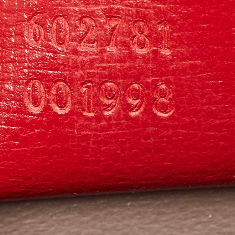 Pre Owned Gucci Red Leather Sylvie 1969 Top Handle Bag