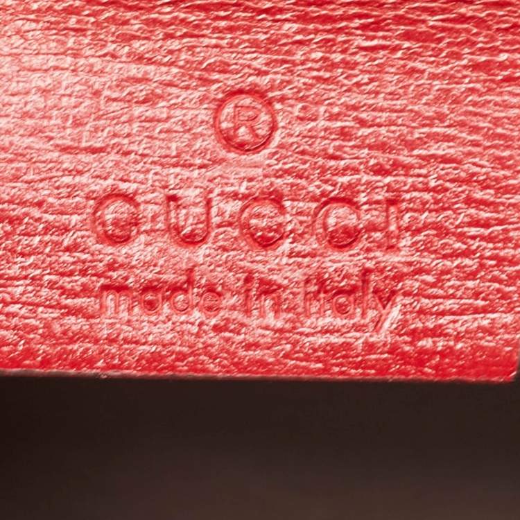 Pre Owned Gucci Red Leather Sylvie 1969 Top Handle Bag