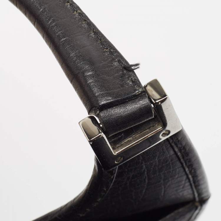 Pre Owned Gucci Black GG Canvas and Leather Small Bardot Bag