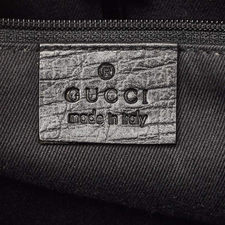 Pre Owned Gucci Black GG Canvas and Leather Small Bardot Bag