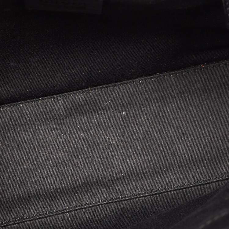 Pre Owned Gucci Black GG Canvas and Leather Small Bardot Bag