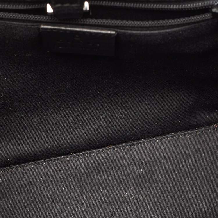 Pre Owned Gucci Black GG Canvas and Leather Small Bardot Bag