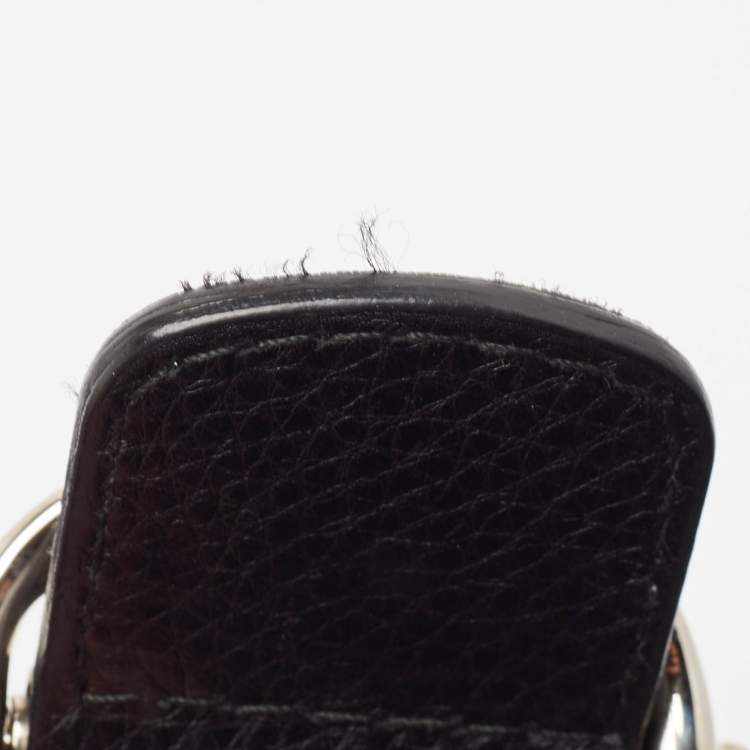 Pre Owned Gucci Black Leather Techno Horsebit Hobo