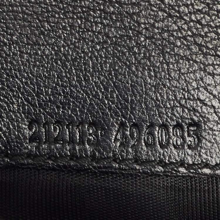 Pre Owned Gucci Black GG Canvas and Leather G Bit Flap Continental Wallet