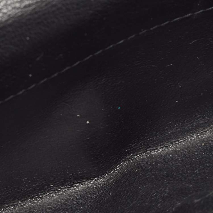 Pre Owned Gucci Black GG Canvas and Leather G Bit Flap Continental Wallet
