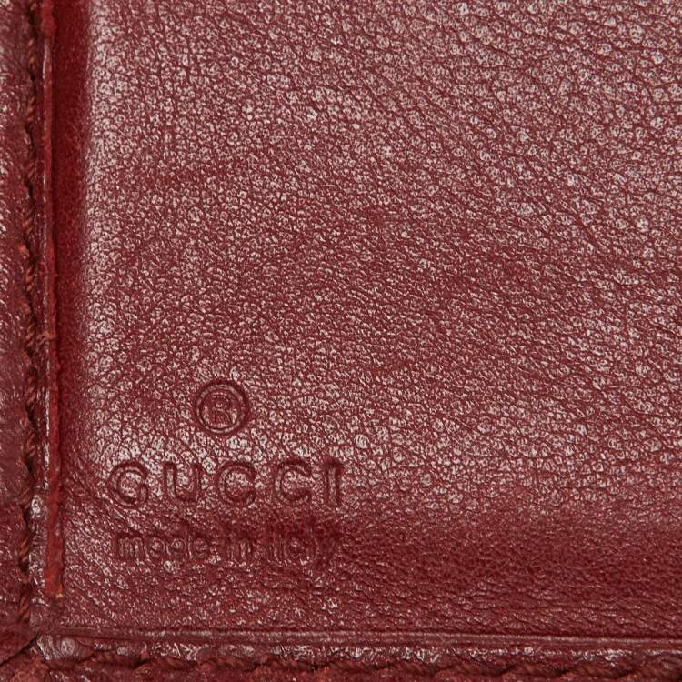 Pre Owned Gucci Brown Guccissima Leather Trifold Wallet  