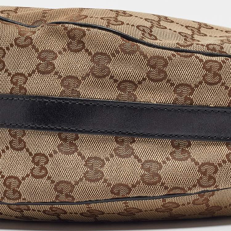 Pre Owned Gucci Beige/Brown GG Canvas and Leather GG Twins Medium Hobo