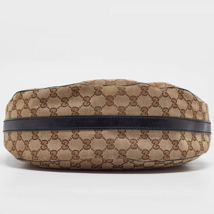 Pre Owned Gucci Beige/Brown GG Canvas and Leather GG Twins Medium Hobo