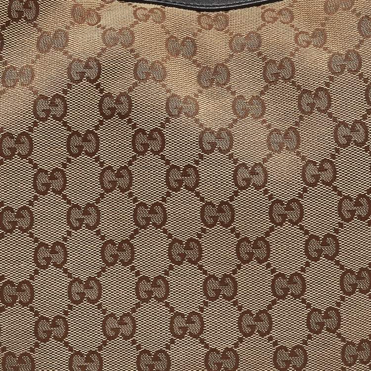 Pre Owned Gucci Beige/Brown GG Canvas and Leather GG Twins Medium Hobo