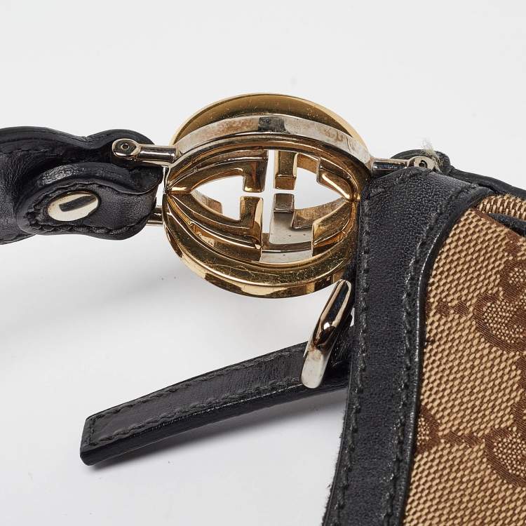 Pre Owned Gucci Beige/Brown GG Canvas and Leather GG Twins Medium Hobo