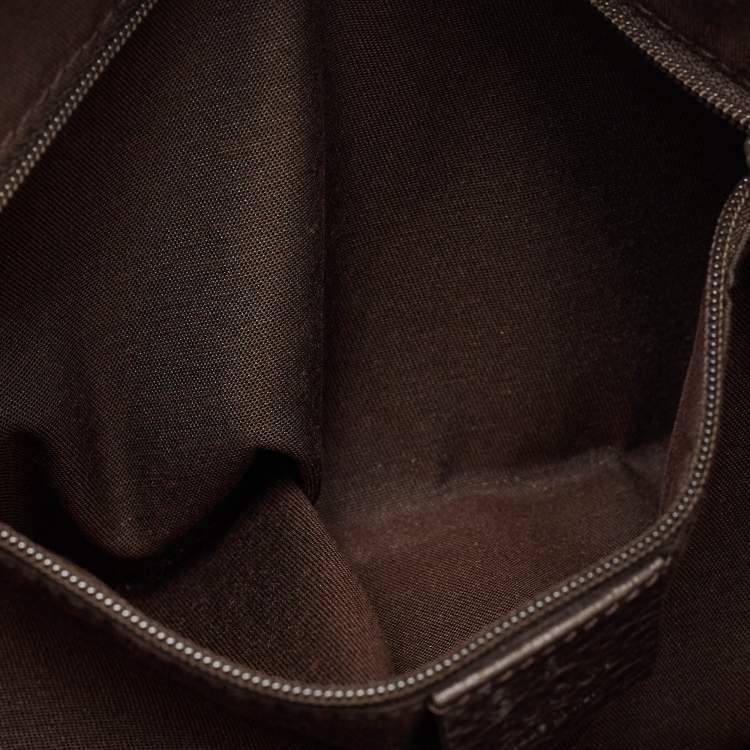 مملوكة مسبقًا Gucci Dark Brown GG Canvas and Leather Abbey Hobo