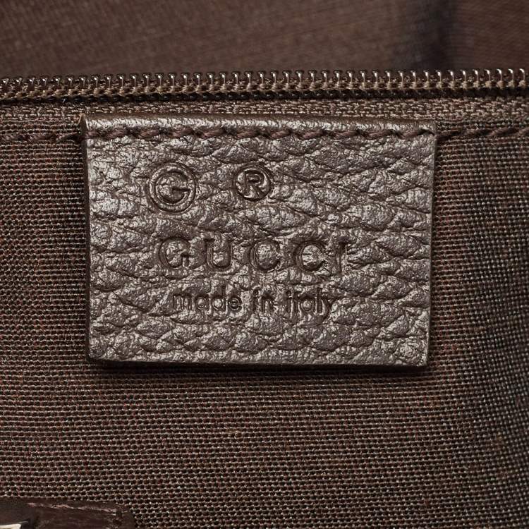 مملوكة مسبقًا Gucci Dark Brown GG Canvas and Leather Abbey Hobo