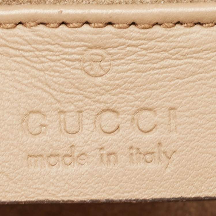 Pre Owned Gucci Beige GG Supreme Canvas and Suede Medium Dionysus Shoulder Bag