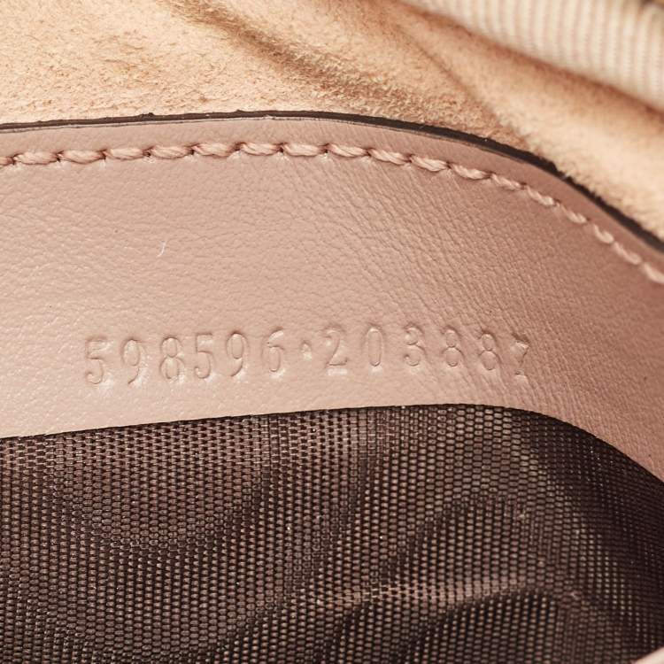Pre Owned Gucci Old Rose Matelassé Leather Mini GG Marmont Camera Bag
