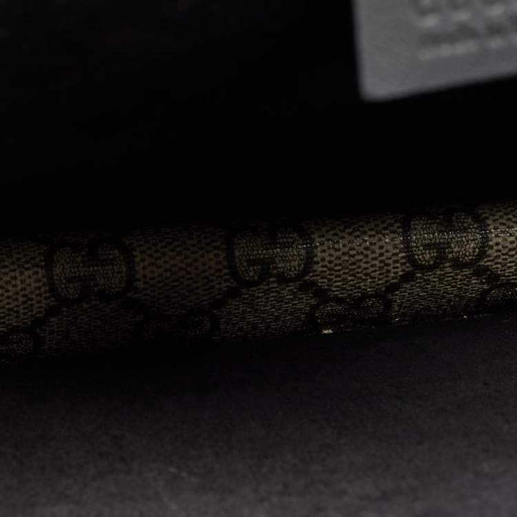 Pre Owned Gucci Black/Beige GG Supreme Canvas and Suede Medium Dionysus Shoulder Bag