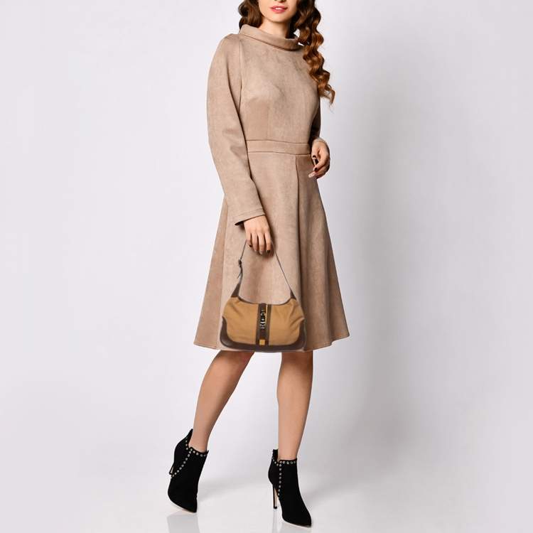 Pre Owned Gucci Brown Canvas and Leather Jackie O Hobo