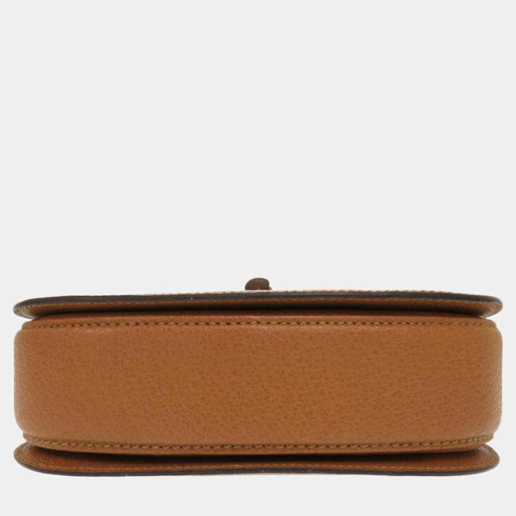 Pre Owned Gucci Brown Leather Small Bamboo Handle Bag