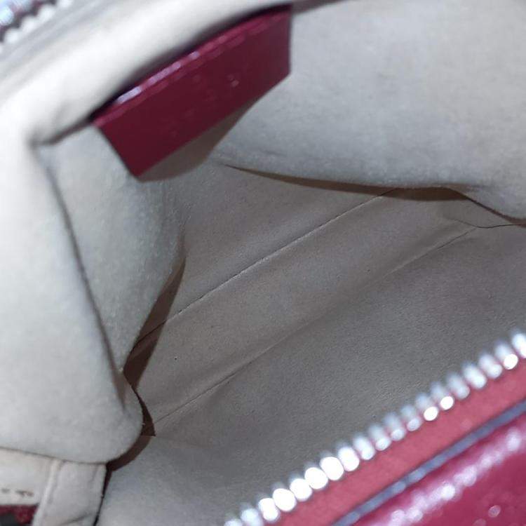 Pre Owned Gucci Burgundy Leather Marmont Chain Crossbody Bag 