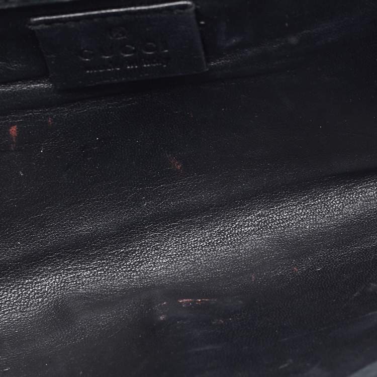Pre Owned Gucci Black Microguccissima Patent Leather Small Broadway Clutch