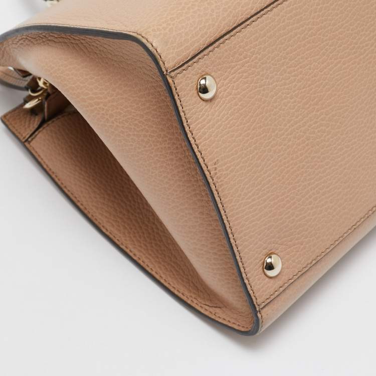 Pre Owned Gucci Beige Leather Soho Disco Tote