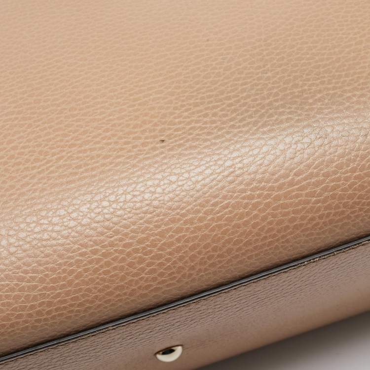 Pre Owned Gucci Beige Leather Soho Disco Tote