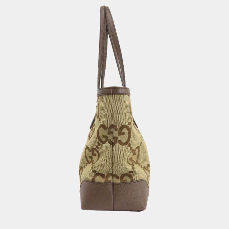 Pre Owned Gucci Beige/Brown Jumbo GG Canvas Ophidia Tote