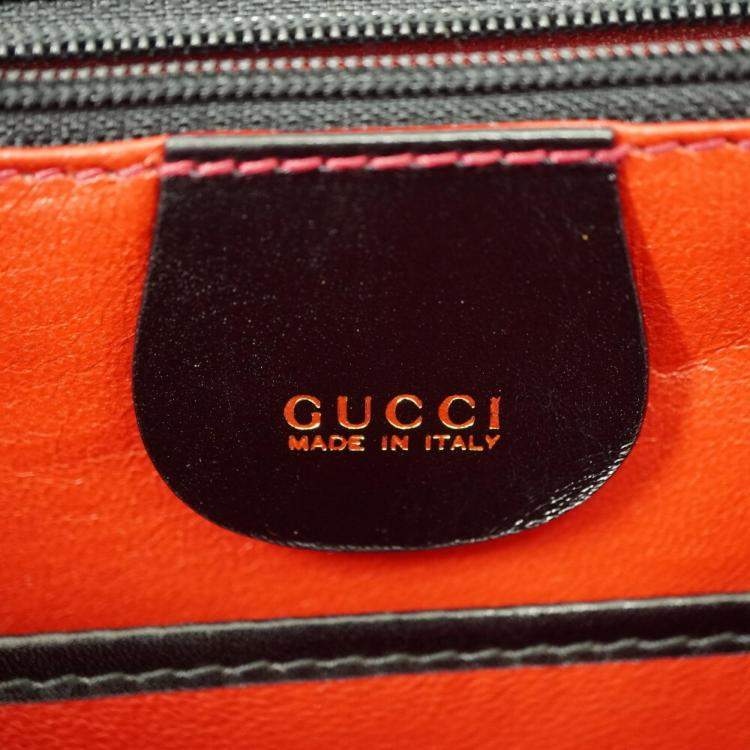 Pre Owned Gucci Black Leather Small Bamboo 1947 Handle Bag