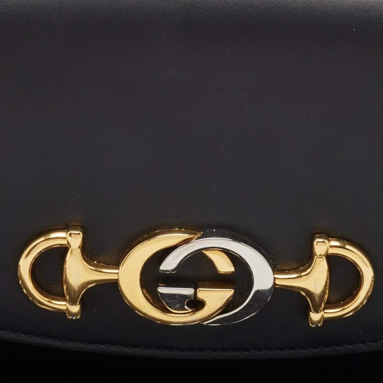 Pre Owned Gucci Black Leather Zumi Clutch Bag