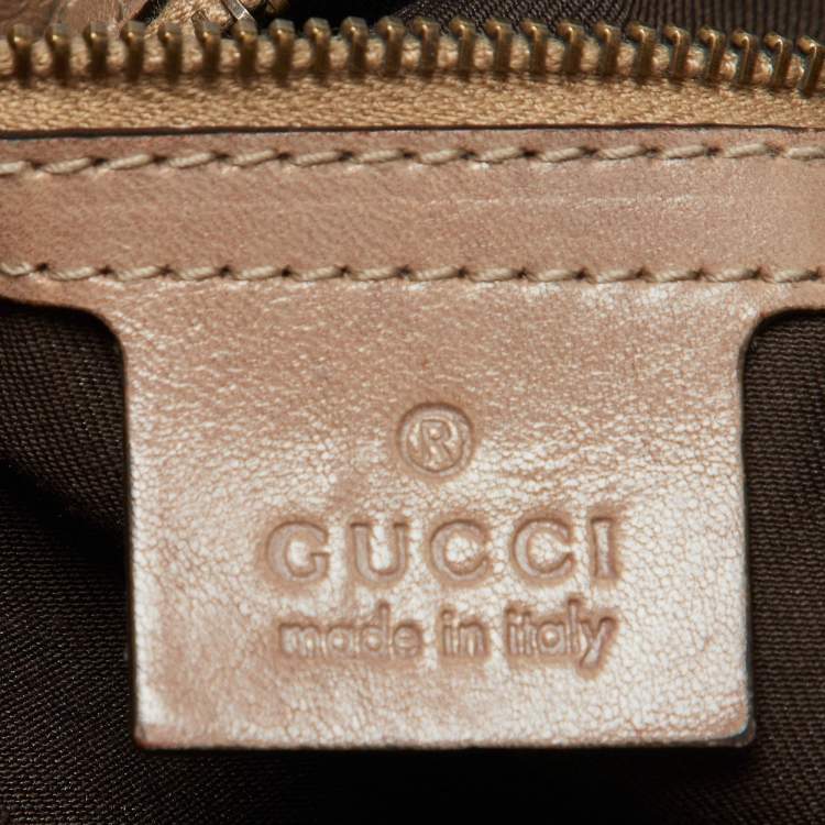 Pre Owned Gucci Beige/Brown GG Canvas and Leather Large Jockey Hobo