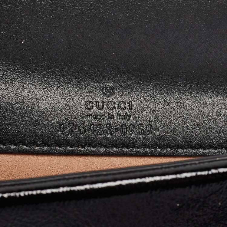 Pre Owned Gucci Red/Black GG Velvet and Patent Leather Super Mini Dionysus Shoulder Bag