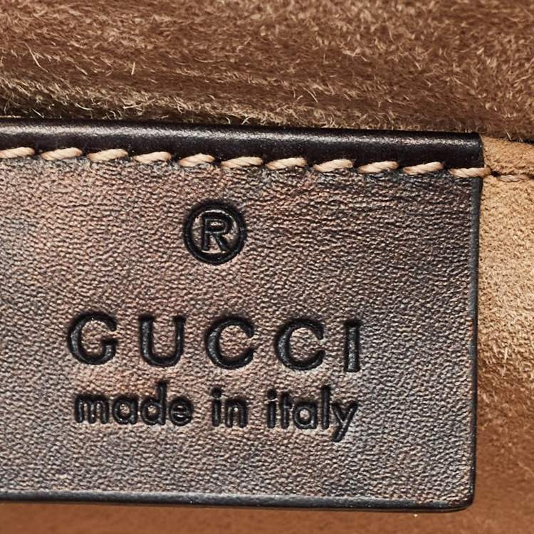 Pre Owned Gucci Black Leather Mini Web Chain Sylvie Top Handle Bag