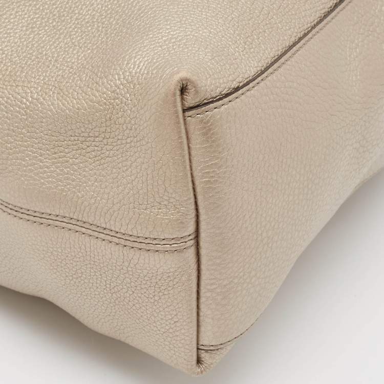 Pre Owned Gucci Light Gold Leather Medium Soho Chain Shoulder Bag