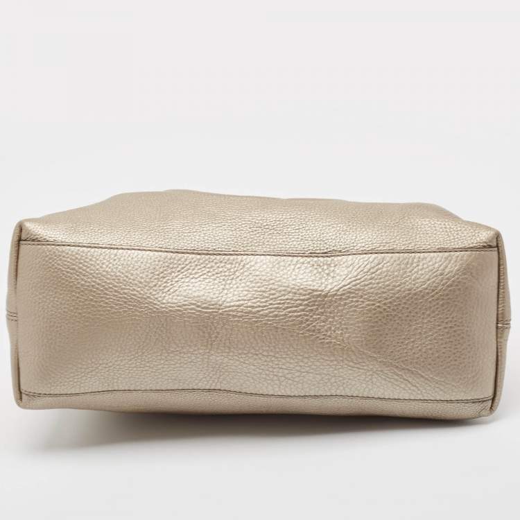 Pre Owned Gucci Light Gold Leather Medium Soho Chain Shoulder Bag
