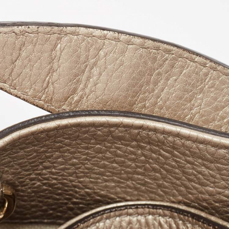 Pre Owned Gucci Light Gold Leather Medium Soho Chain Shoulder Bag