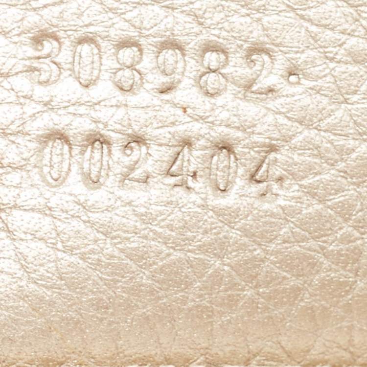 Pre Owned Gucci Light Gold Leather Medium Soho Chain Shoulder Bag