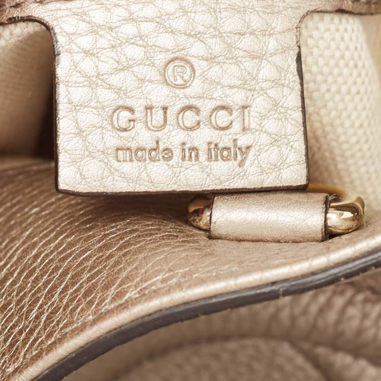 Pre Owned Gucci Light Gold Leather Medium Soho Chain Shoulder Bag