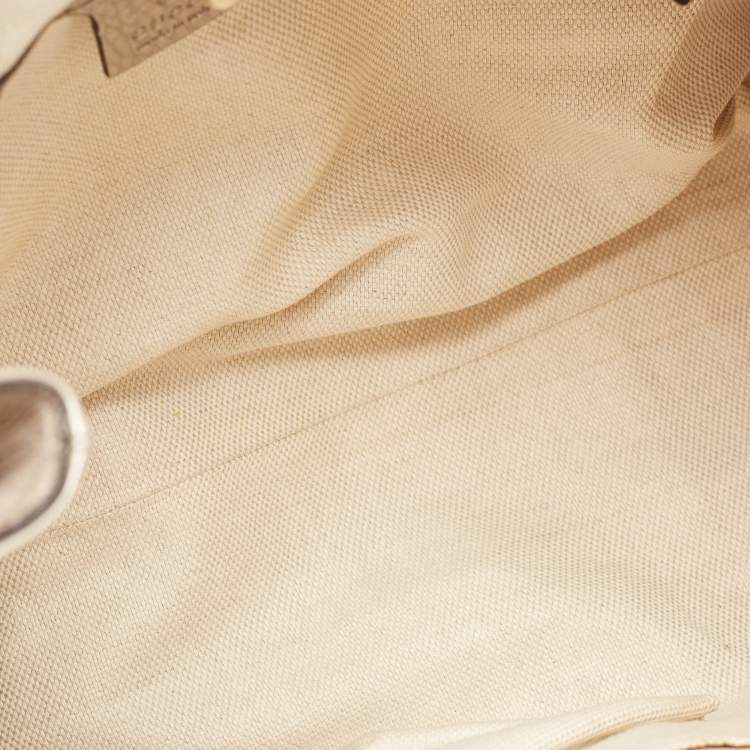 Pre Owned Gucci Light Gold Leather Medium Soho Chain Shoulder Bag