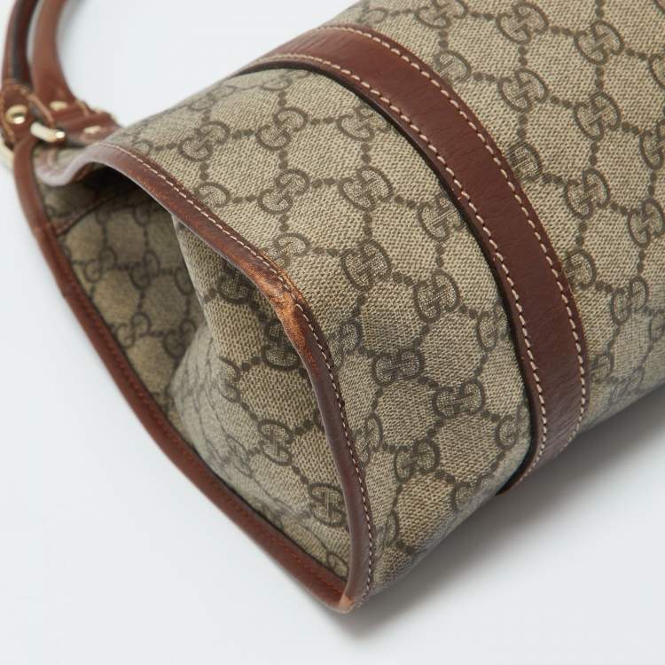 مملوكة مسبقًا Gucci Beige/Brown GG Supreme Canvas and Leather Jackie O Hobo