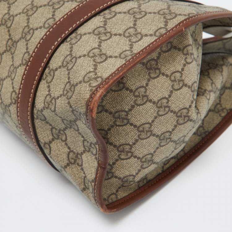 مملوكة مسبقًا Gucci Beige/Brown GG Supreme Canvas and Leather Jackie O Hobo