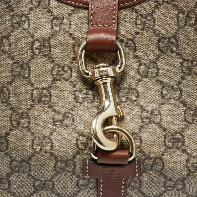 مملوكة مسبقًا Gucci Beige/Brown GG Supreme Canvas and Leather Jackie O Hobo