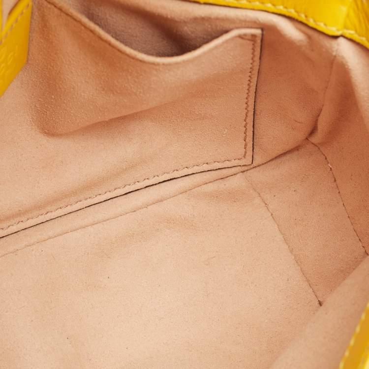 Pre Owned Gucci Yellow Matelassé Leather Mini GG Marmont Shoulder Bag