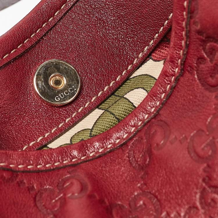 Pre Owned Gucci Red Guccissima Leather 85th Anniversary Bridal Bit Hobo