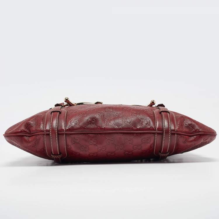 Pre Owned Gucci Red Guccissima Leather 85th Anniversary Bridal Bit Hobo