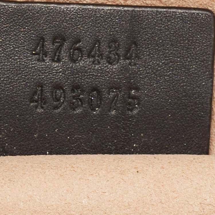 Pre Owned Gucci Black Matelassé Leather GG Marmont Belt Bag