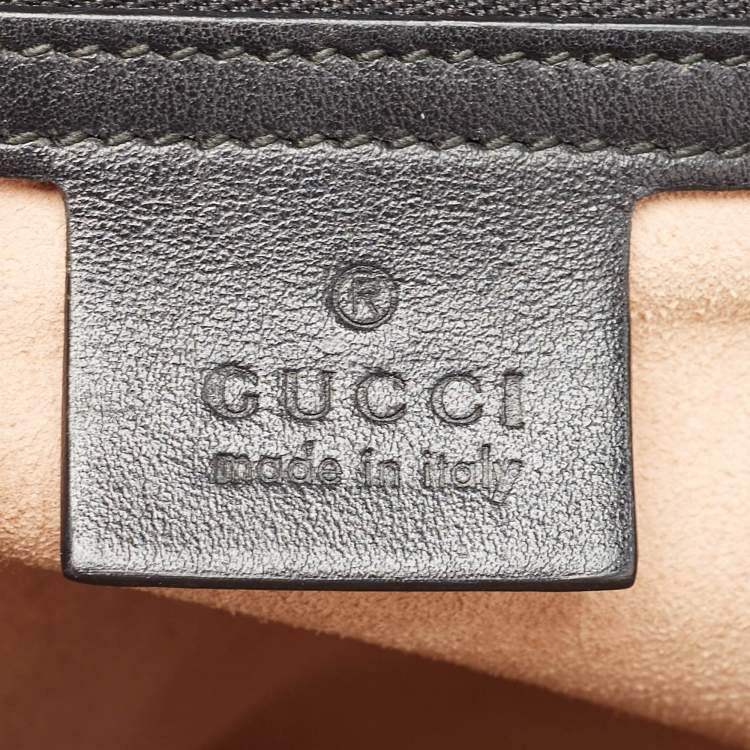 Pre Owned Gucci Black Matelasse Leather Small GG Marmont Tote