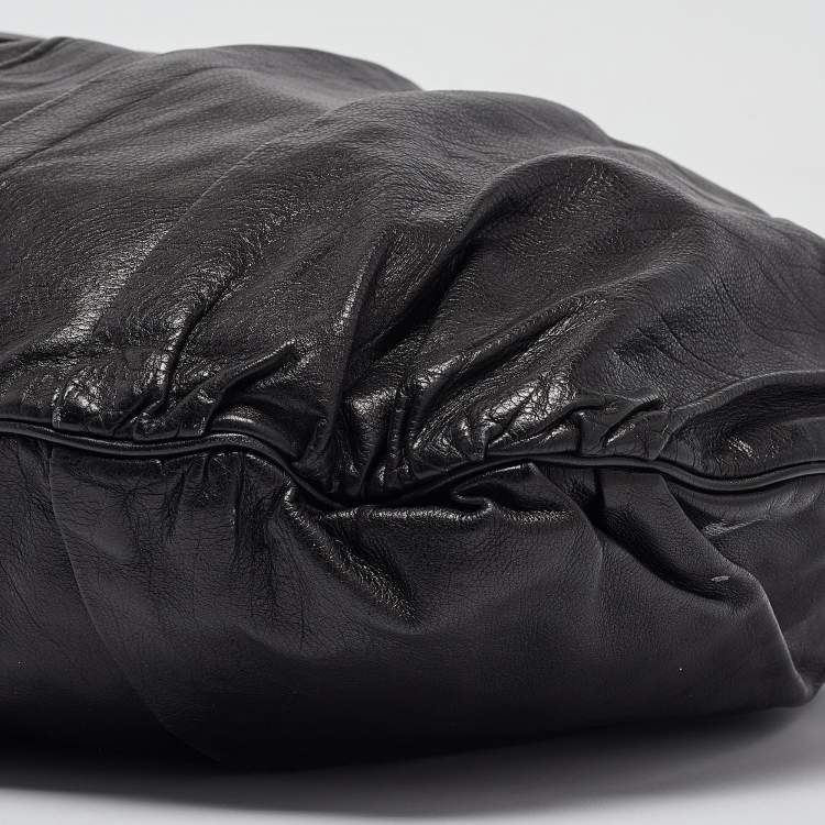 Pre Owned Gucci Black Leather Large Hysteria Hobo