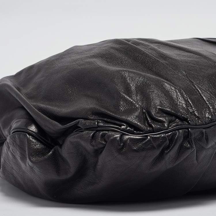 Pre Owned Gucci Black Leather Large Hysteria Hobo