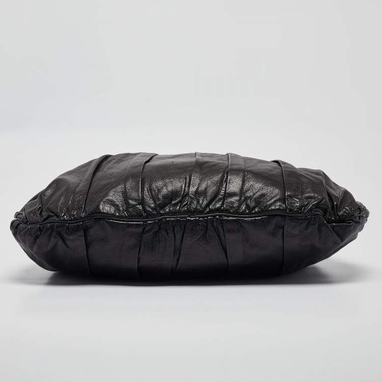 Pre Owned Gucci Black Leather Large Hysteria Hobo